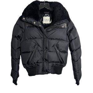 SAM. Womens Sawyer Jacket shearling leather trim size XS Puffer winter